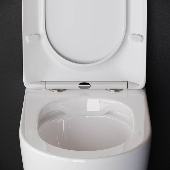 Унитаз приставной безободковый ceramicanova Highlight Rimless CN1812 с тонкой крышкой микролифт фото 3