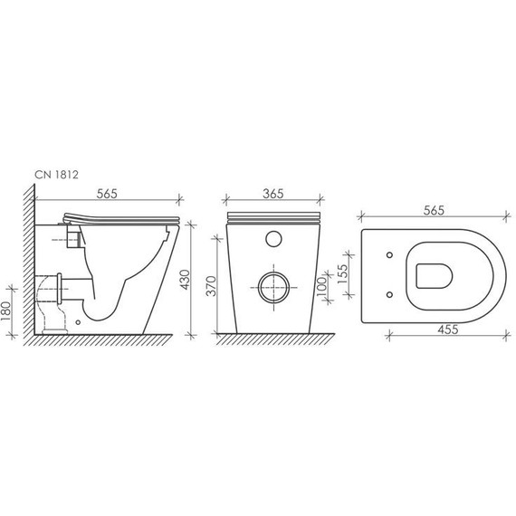 Унитаз приставной безободковый ceramicanova Highlight Rimless CN1812 с тонкой крышкой микролифт фото 7
