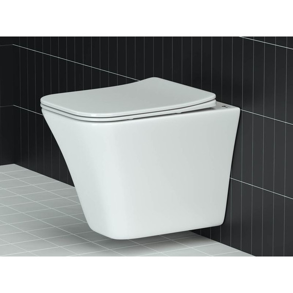 Унитаз подвесной безободковый ceramicanova Mono Rimless CN1902 с тонкой крышкой микролифт фото 3