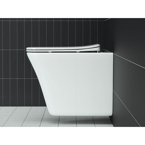 Унитаз подвесной безободковый ceramicanova Mono Rimless CN1902 с тонкой крышкой микролифт фото 4