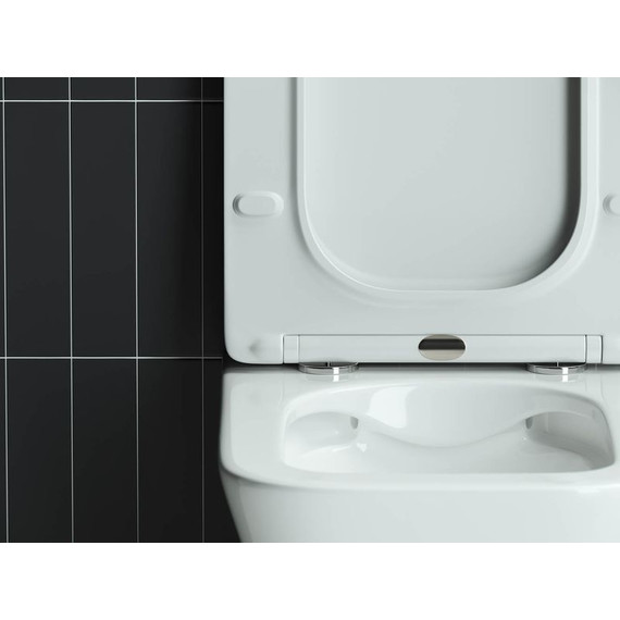 Унитаз подвесной безободковый ceramicanova Mono Rimless CN1902 с тонкой крышкой микролифт фото 7