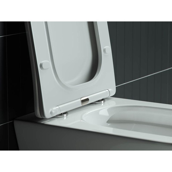 Унитаз подвесной безободковый ceramicanova Mono Rimless CN1902 с тонкой крышкой микролифт фото 8