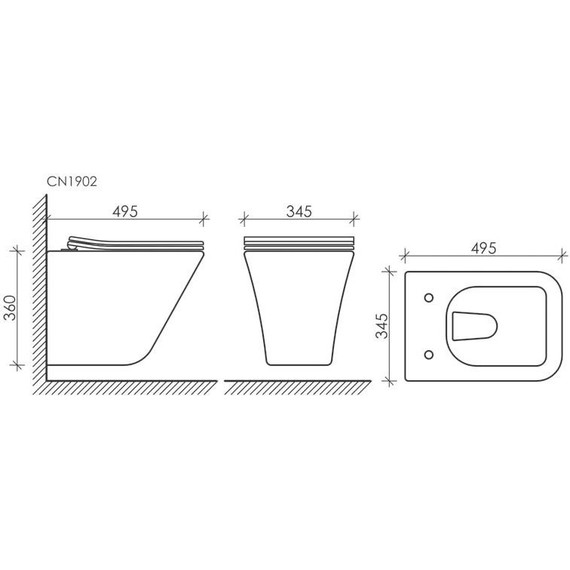 Унитаз подвесной безободковый ceramicanova Mono Rimless CN1902 с тонкой крышкой микролифт фото 9