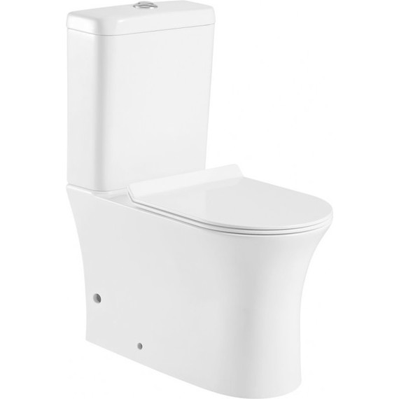 Унитаз-компакт безободковый ceramicanova Star CN1904 с тонкой крышкой микролифт фото 