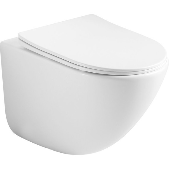 Унитаз подвесной безободковый ceramicanova Mono Rimless CN1905 с тонкой крышкой микролифт фото 