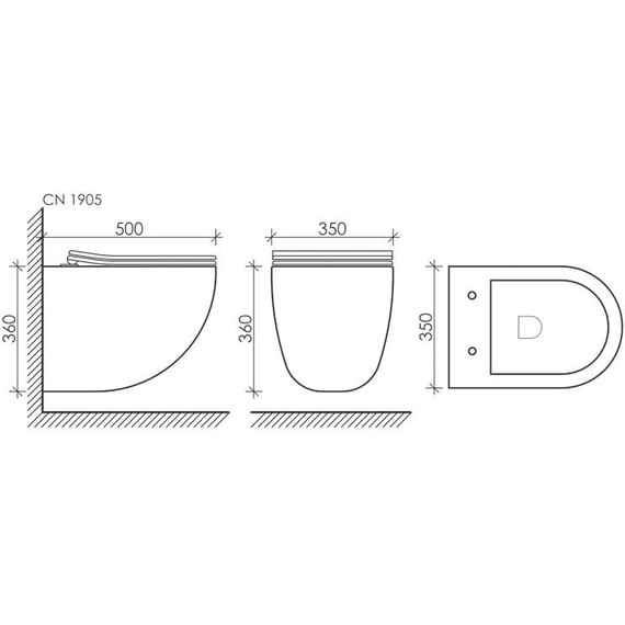 Унитаз подвесной безободковый ceramicanova Mono Rimless CN1905 с тонкой крышкой микролифт фото 8