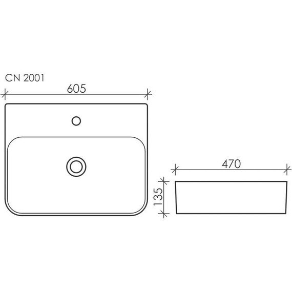 Раковина-чаша ceramicanova Aura 60 см CN2001 - 6 Раковина-чаша ceramicanova Aura 60 см CN2001 фото 6