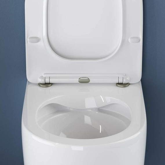 Унитаз подвесной безободковый ceramicanova Moments Rimless CN3003 с тонкой крышкой микролифт фото 5