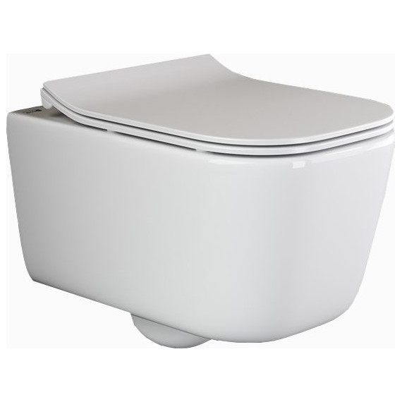 Унитаз подвесной безободковый ceramicanova New Day Rimless CN3005 с тонкой крышкой микролифт фото 
