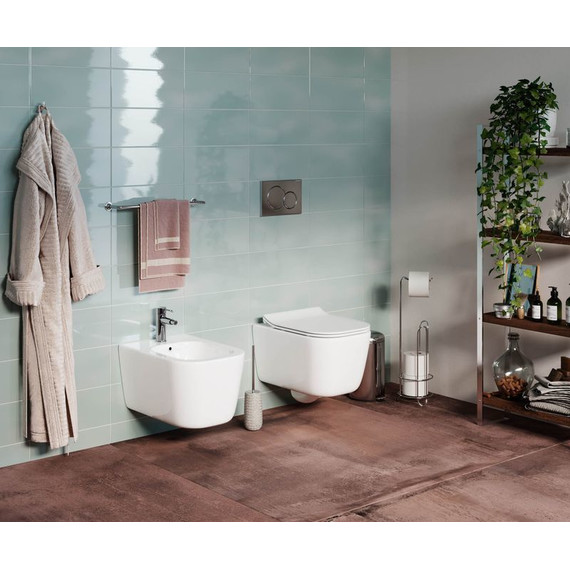 Унитаз подвесной безободковый ceramicanova New Day Rimless CN3005 с тонкой крышкой микролифт фото 8