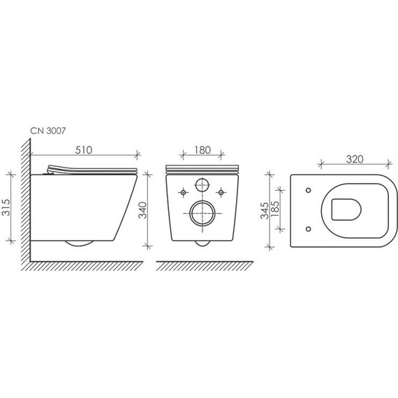 Унитаз подвесной безободковый ceramicanova Metric Rimless CN3007 с тонкой крышкой микролифт, Цвет производителя: белый - 10 Унитаз подвесной безободковый ceramicanova Metric Rimless CN3007 с тонкой крышкой микролифт, Цвет производителя: белый фото 10