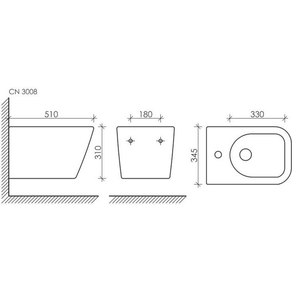 Биде подвесное ceramicanova Metric CN3008 - 8 Биде подвесное ceramicanova Metric CN3008 фото 8