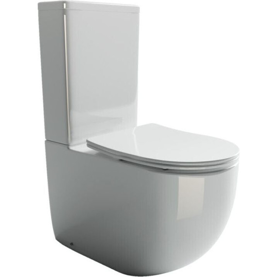 Унитаз-компакт безободковый ceramicanova Metropol CN4001 с тонкой крышкой микролифт фото 