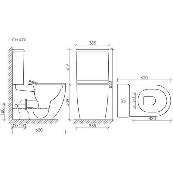 Унитаз-компакт безободковый ceramicanova Metropol CN4001 с тонкой крышкой микролифт - 11 Унитаз-компакт безободковый ceramicanova Metropol CN4001 с тонкой крышкой микролифт фото 11