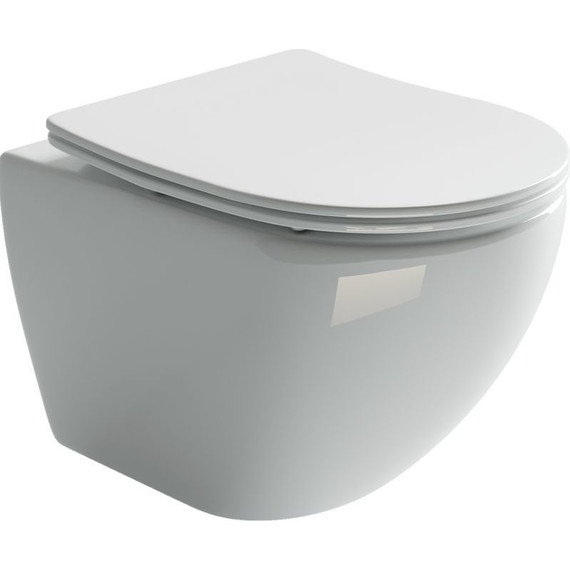 Унитаз подвесной безободковый ceramicanova Metropol Rimless CN4002 с тонкой крышкой микролифт, Цвет производителя: белый фото 