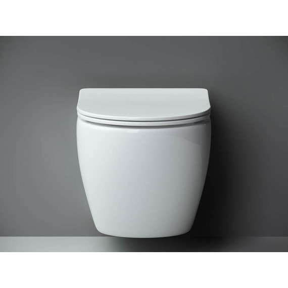 Унитаз подвесной безободковый ceramicanova Metropol Rimless CN4002 с тонкой крышкой микролифт, Цвет производителя: белый фото 3