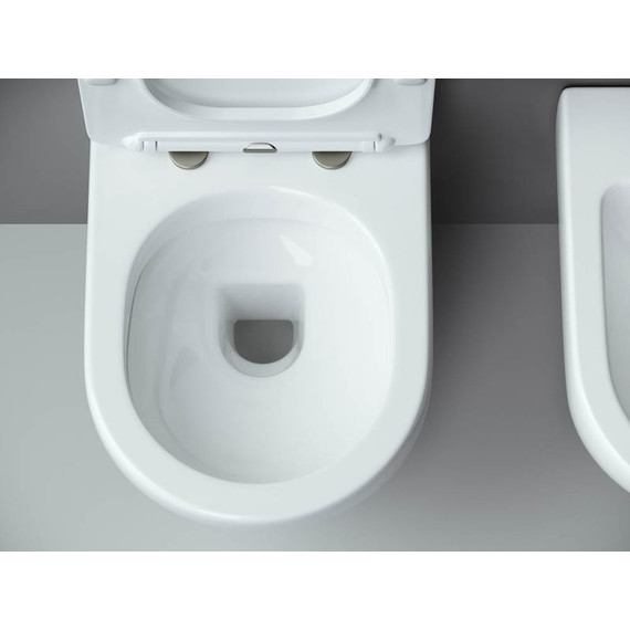 Унитаз подвесной безободковый ceramicanova Metropol Rimless CN4002 с тонкой крышкой микролифт, Цвет производителя: белый фото 6