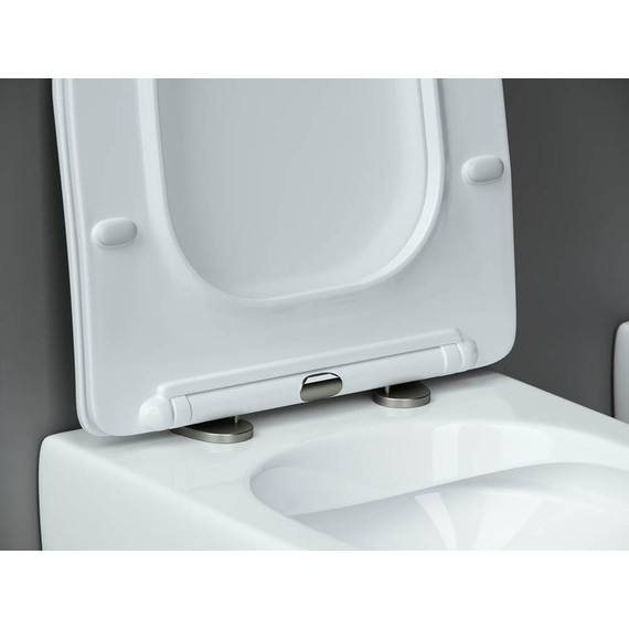 Унитаз подвесной безободковый ceramicanova Metropol Rimless CN4002 с тонкой крышкой микролифт, Цвет производителя: белый фото 7