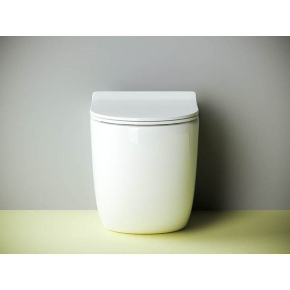 Унитаз приставной безободковый ceramicanova Metropol Rimless CN4004 с тонкой крышкой микролифт фото 3