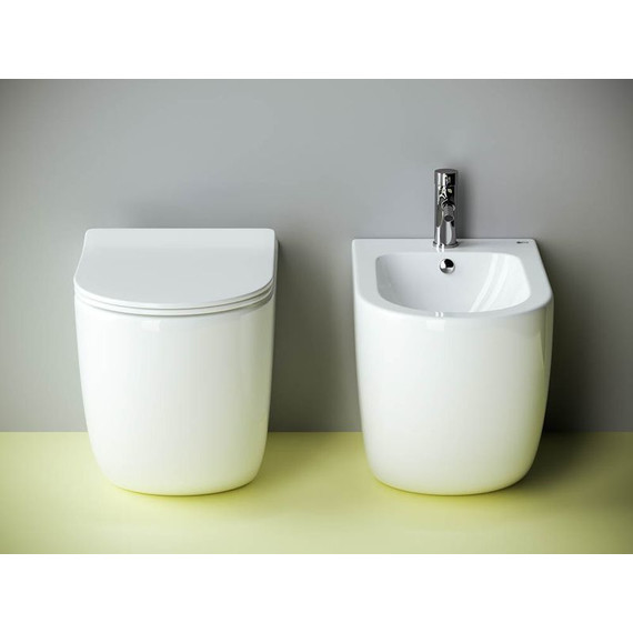 Унитаз приставной безободковый ceramicanova Metropol Rimless CN4004 с тонкой крышкой микролифт фото 13