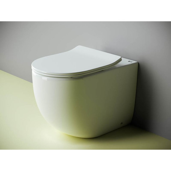 Унитаз приставной безободковый ceramicanova Metropol Rimless CN4004 с тонкой крышкой микролифт фото 4