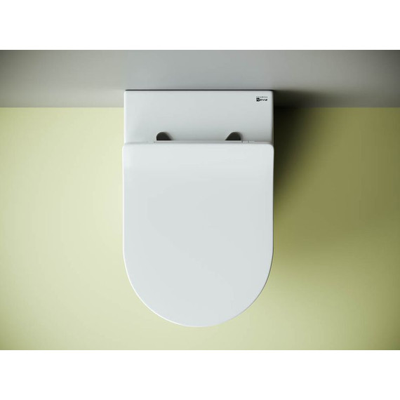 Унитаз приставной безободковый ceramicanova Metropol Rimless CN4004 с тонкой крышкой микролифт фото 5