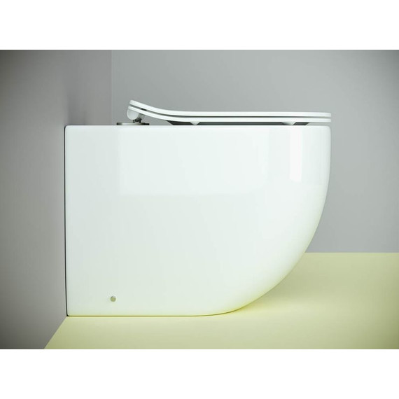 Унитаз приставной безободковый ceramicanova Metropol Rimless CN4004 с тонкой крышкой микролифт фото 6