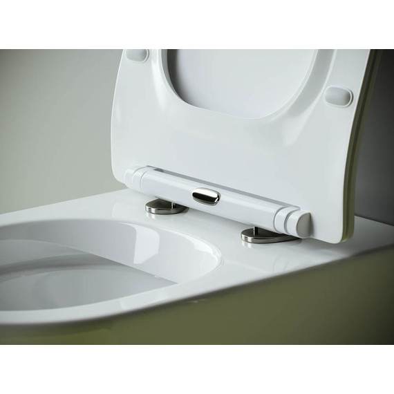 Унитаз приставной безободковый ceramicanova Metropol Rimless CN4004 с тонкой крышкой микролифт фото 7