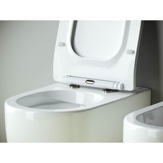 Унитаз приставной безободковый ceramicanova Metropol Rimless CN4004 с тонкой крышкой микролифт фото 8