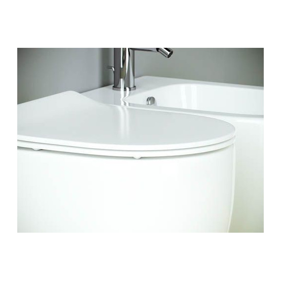 Унитаз приставной безободковый ceramicanova Metropol Rimless CN4004 с тонкой крышкой микролифт фото 9