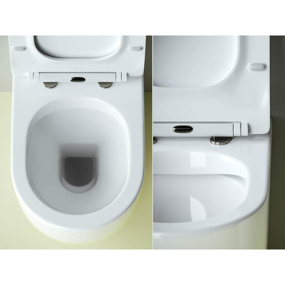 Унитаз приставной безободковый ceramicanova Metropol Rimless CN4004 с тонкой крышкой микролифт фото 10