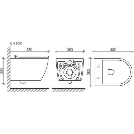 Унитаз подвесной безободковый ceramicanova Pearl CN8001 с тонкой крышкой микролифт фото 10