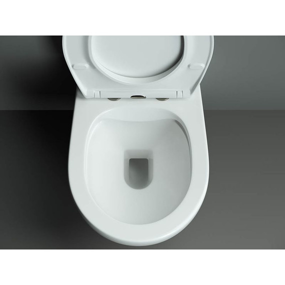 Унитаз подвесной безободковый ceramicanova Pearl CN8001 с тонкой крышкой микролифт фото 6