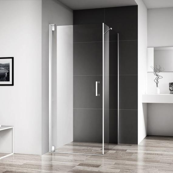 Душевое ограждение BelBagno 80х100 см MARMI-AH-1-80/100-C-Cr (стекло 8 мм), хром/прозрачное фото 