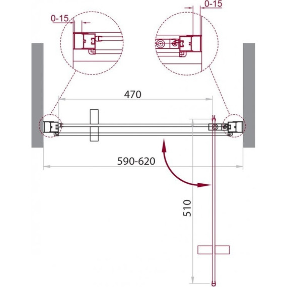 Душевая дверь BelBagno 60 см MARMI-B-1-60-C-Cr (стекло 8 мм), хром/прозрачное - 3 Душевая дверь BelBagno 60 см MARMI-B-1-60-C-Cr (стекло 8 мм), хром/прозрачное фото 3