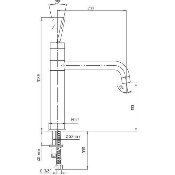 Смеситель для кухни Paini Cox 78CR579JOKM, хром фото 4