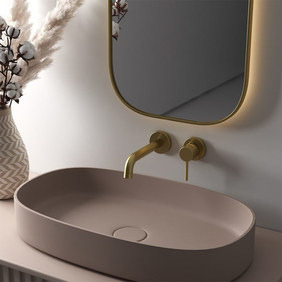 Смеситель для раковины настенный Paini Cox 78PJ208, золото матовое фото 2