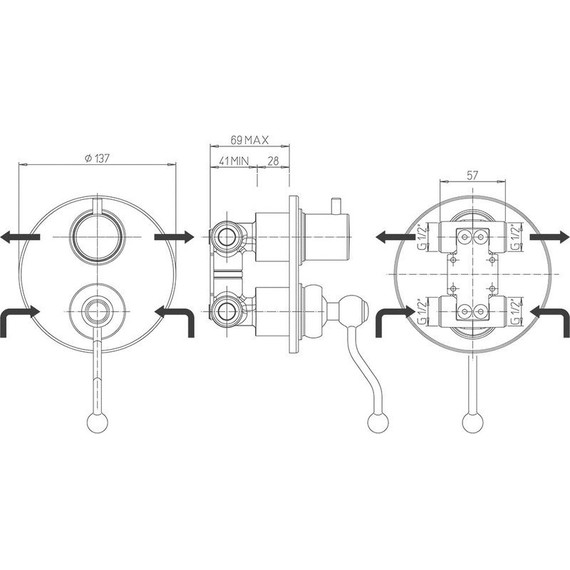 Смеситель для душа Paini Duomo 88OP6911, золото фото 3