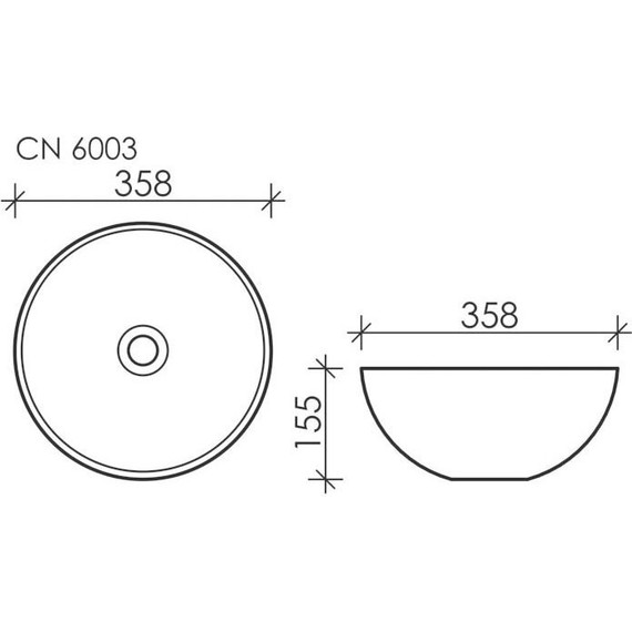 Раковина-чаша ceramicanova Element 36 см CN6003, белый матовый - 6 Раковина-чаша ceramicanova Element 36 см CN6003, белый матовый фото 6