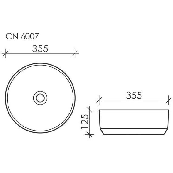 Раковина-чаша ceramicanova Element 35 см CN6007, чёрный матовый фото 6