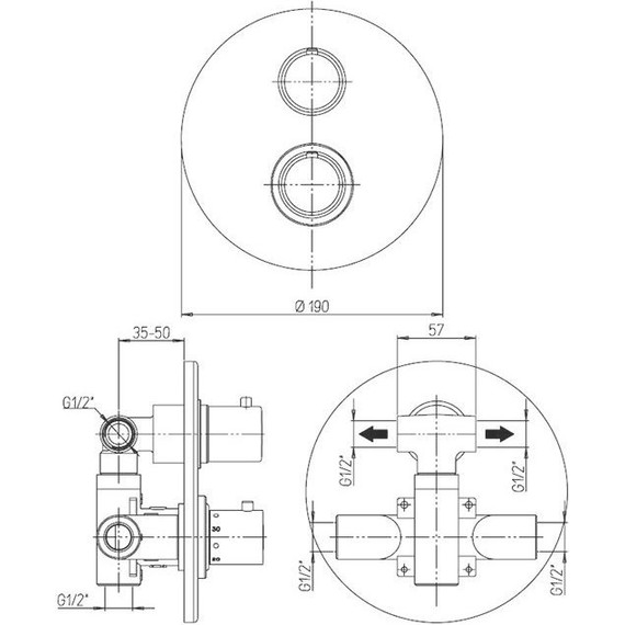 Смеситель для душа с термостатом Paini Cox 78CR691TH, хром фото 4