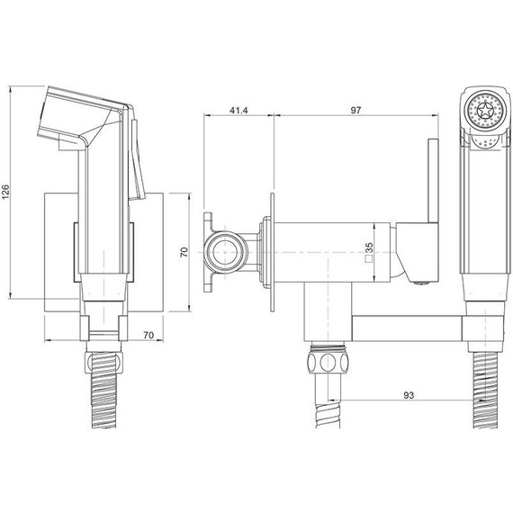 Набор для гигиенического душа Paini Bella BLPZ442, чёрный матовый - 4 Набор для гигиенического душа Paini Bella BLPZ442, чёрный матовый фото 4