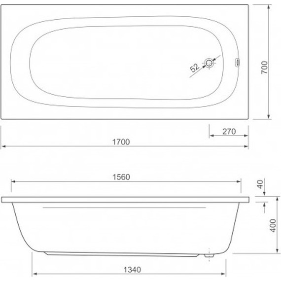 Ванна акриловая Cezares Piave 170x70 см PIAVE-170-70-42-W37, Размер - мм: 1700х700 - 7 Ванна акриловая Cezares Piave 170x70 см PIAVE-170-70-42-W37, Размер - мм: 1700х700 фото 7