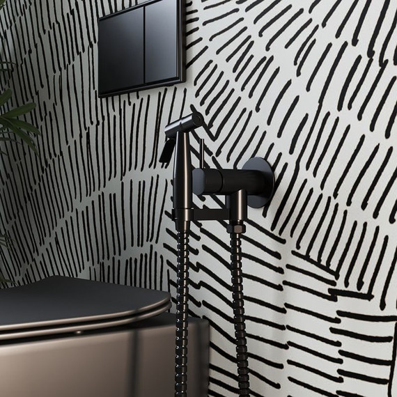 Набор для гигиенического душа Paini Isola ISPZ442, чёрный матовый - 2 Набор для гигиенического душа Paini Isola ISPZ442, чёрный матовый фото 2