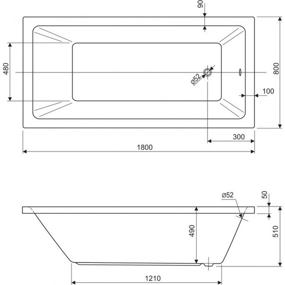 Ванна акриловая Cezares Plane Solo 180x80 см PLANE SOLO-180-80-49, Размер - мм: 1800х800 - 8 Ванна акриловая Cezares Plane Solo 180x80 см PLANE SOLO-180-80-49, Размер - мм: 1800х800 фото 8