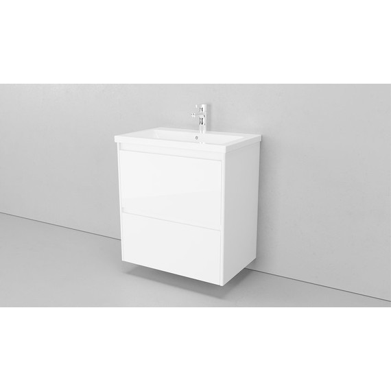 Тумба подвесная с раковиной Velvex Klaufs 70 см tpKLA.70.2Y-616.216, белый глянец фото 4