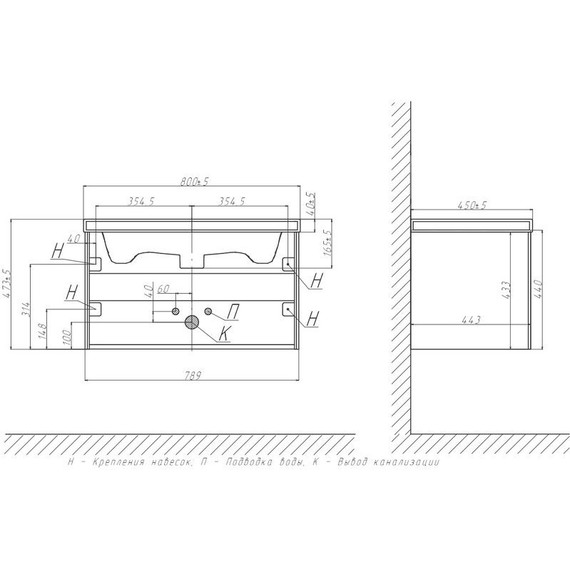 Тумба подвесная с раковиной Velvex Klaufs 80 см tpKLA.80.1Y-616.216, белый глянец - 12 Тумба подвесная с раковиной Velvex Klaufs 80 см tpKLA.80.1Y-616.216, белый глянец фото 12