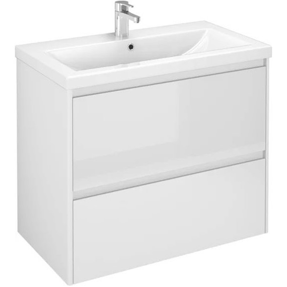 Тумба подвесная с раковиной Velvex Klaufs 80 см tpKLA.80.2Y-616.216, белый глянец фото 