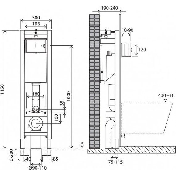 Инсталляция для унитаза BelBagno BB003-30 - 2 Инсталляция для унитаза BelBagno BB003-30 фото 2
