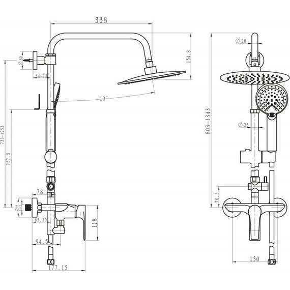 Душевая стойка BelBagno Gello BB-COLD-U-CRM - 2 Душевая стойка BelBagno Gello BB-COLD-U-CRM фото 2